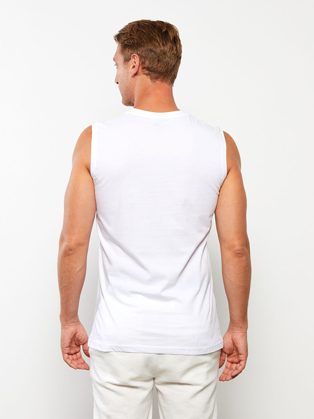 Crew Neck Printed Jersey Men's Sleeveless T-Shirt-4
