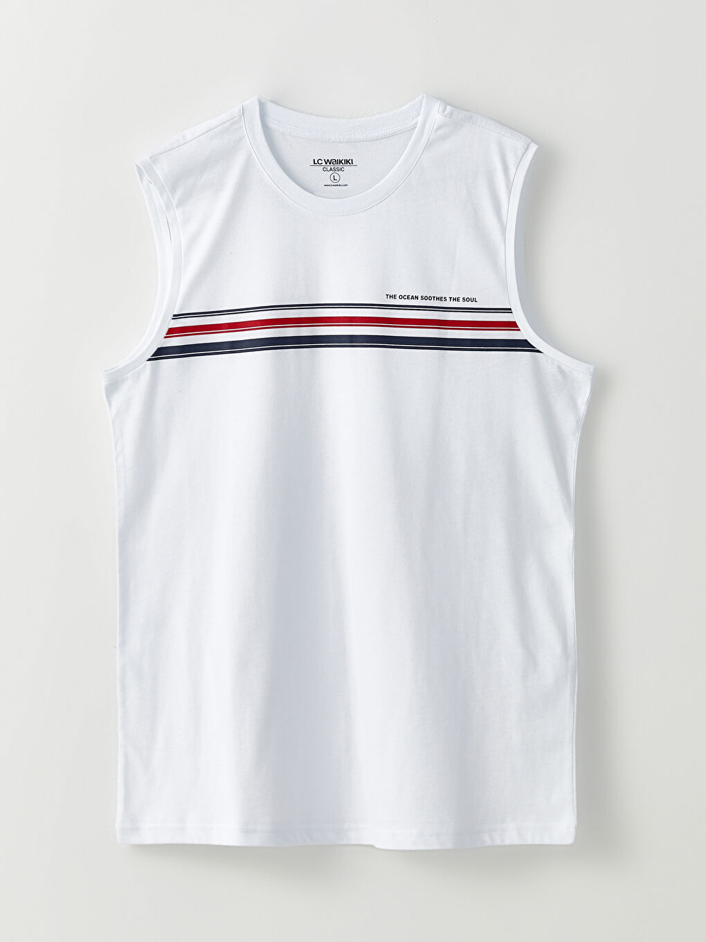 Crew Neck Printed Jersey Men's Sleeveless T-Shirt-5