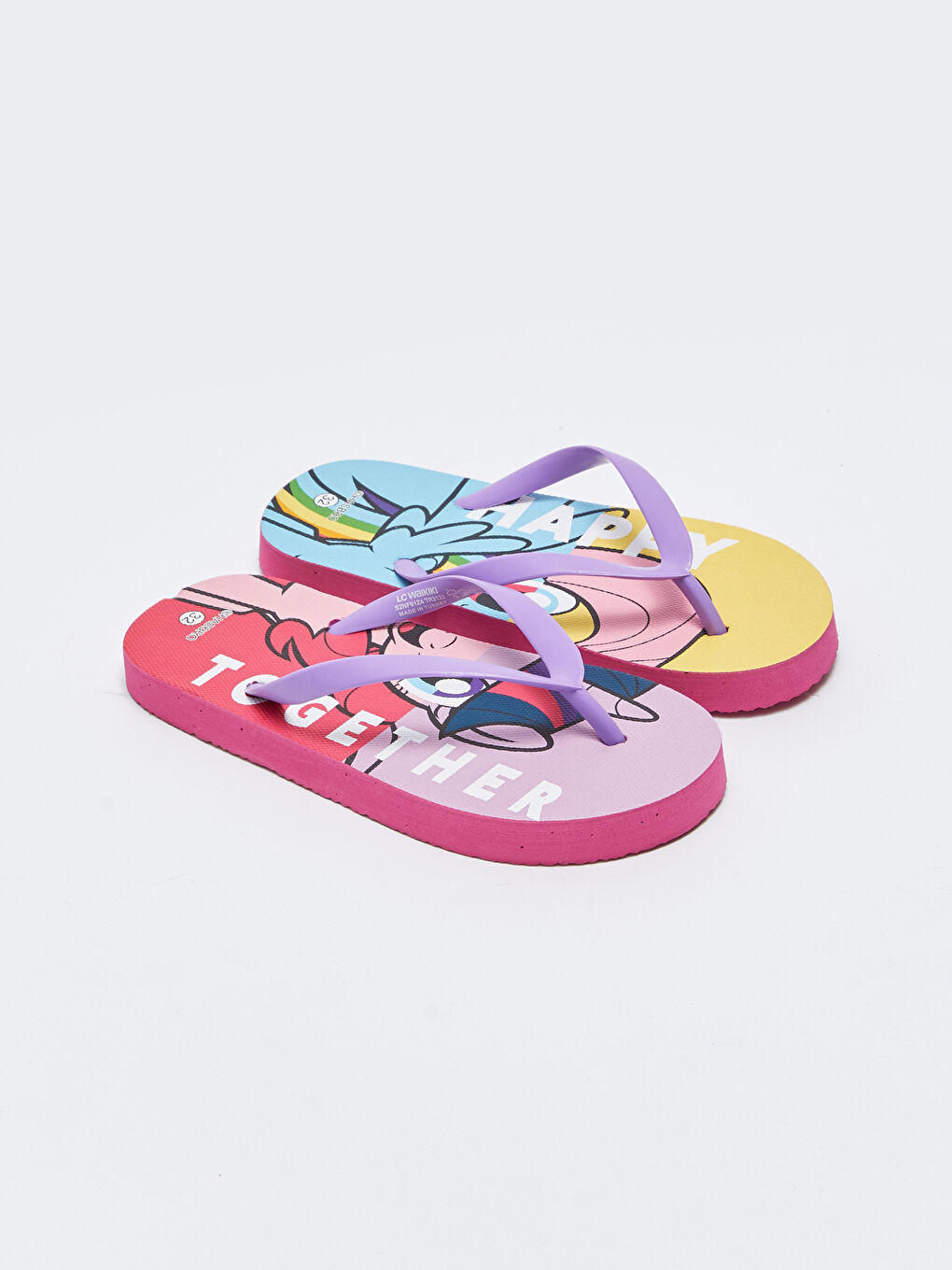 Karışık Baskılı Parmak Arası Kız Çocuk Plaj Terliği