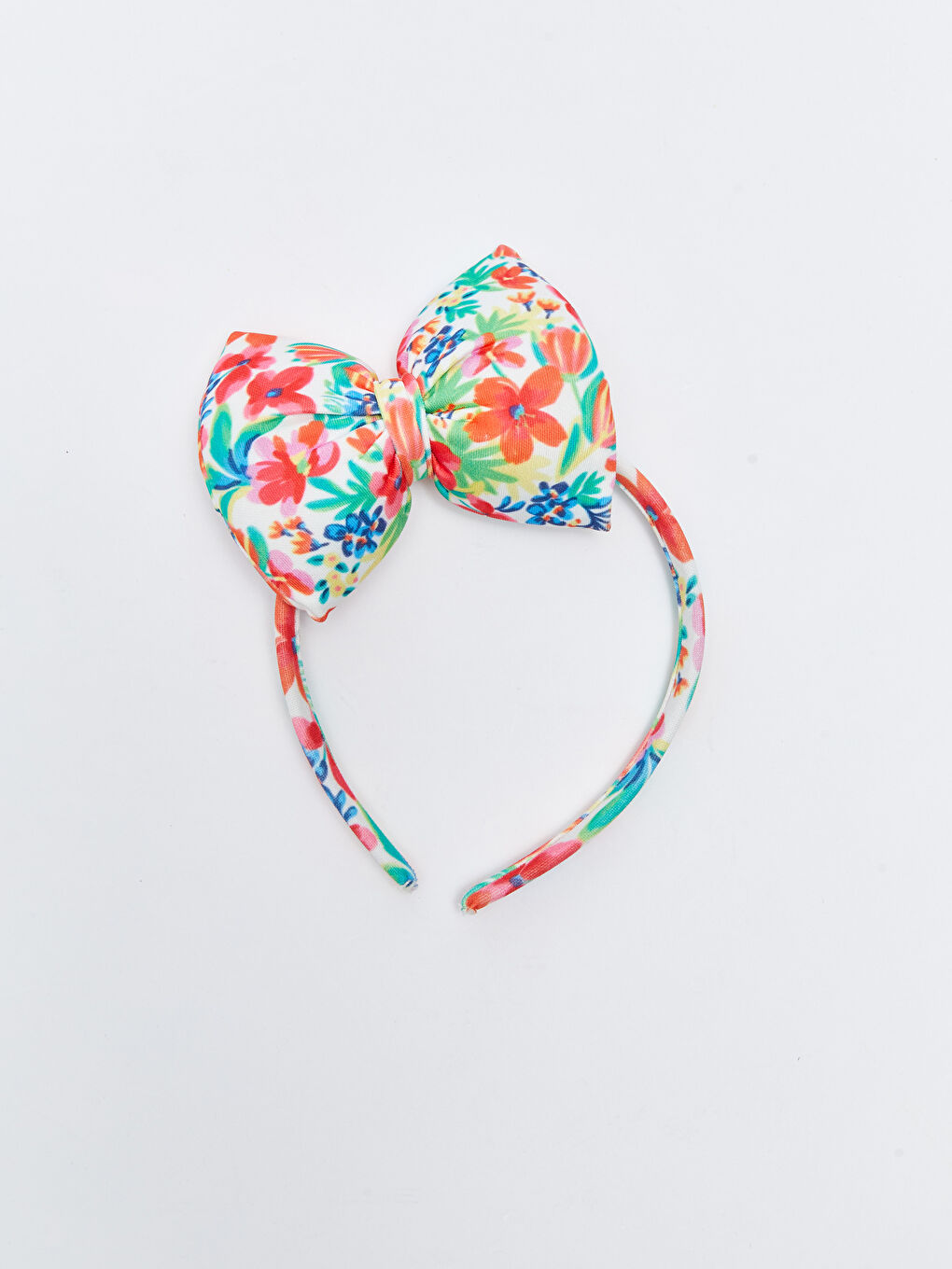 Karışık Fiyonk Detaylı Baskılı Kız Bebek Taç