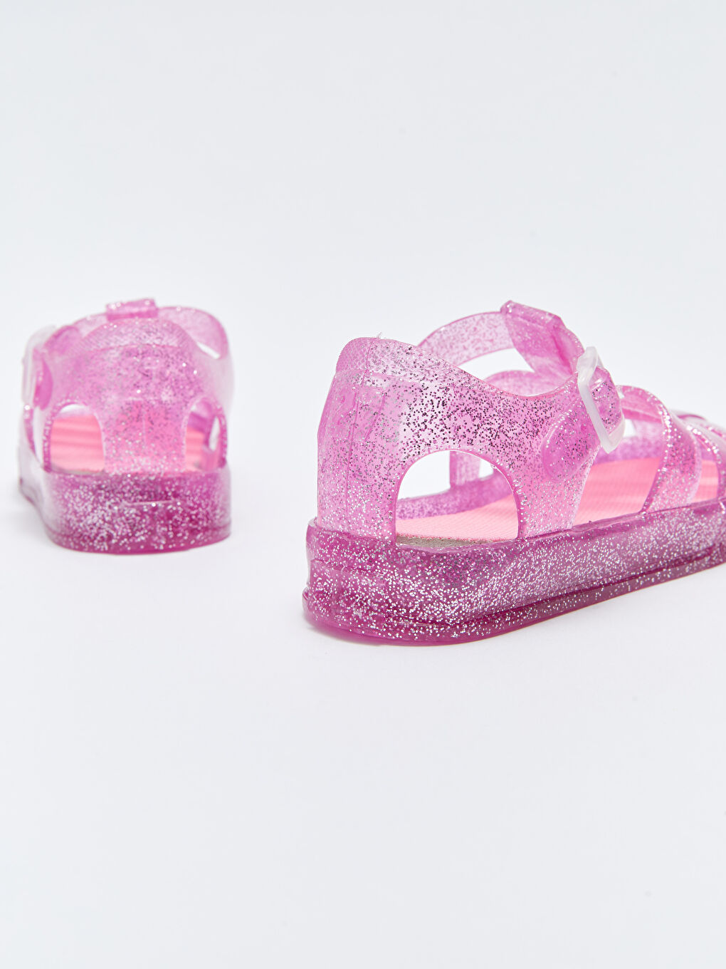 Sandales pour Filles à Bride Transparente avec Détail de Boucle-4