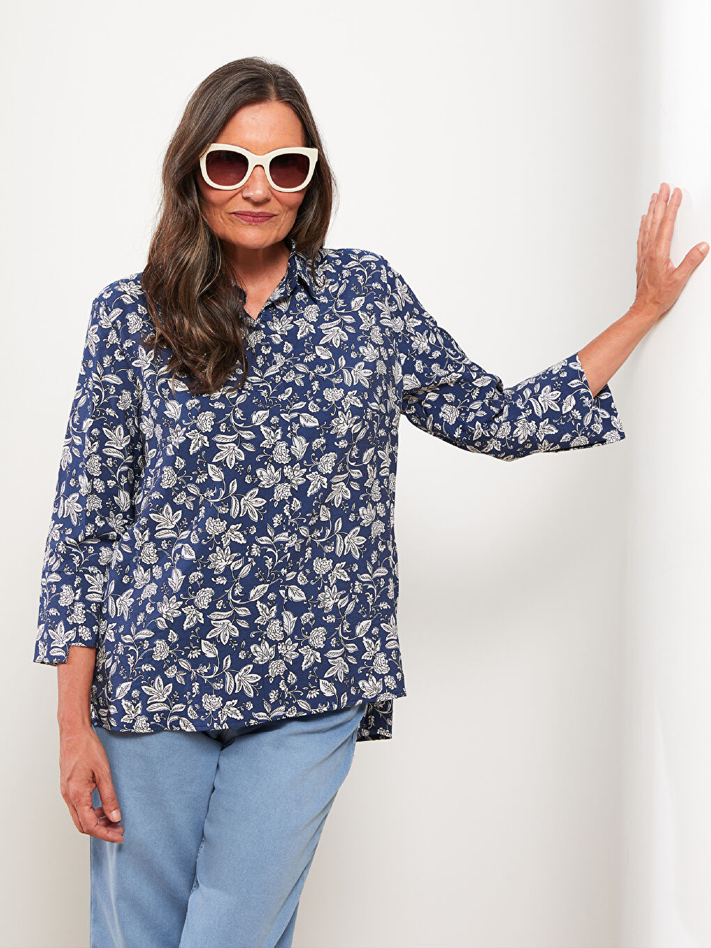 Chemise pour Femmes à Manches Longues Imprimée avec Fermeture à Boutons sur le Devant