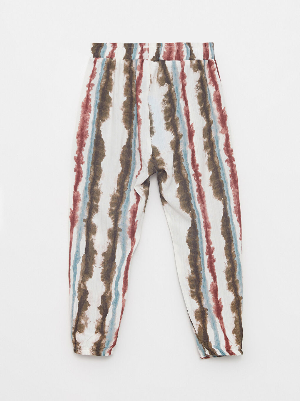 Bej Beli Lastikli Baskılı Kız Bebek Pantolon-2