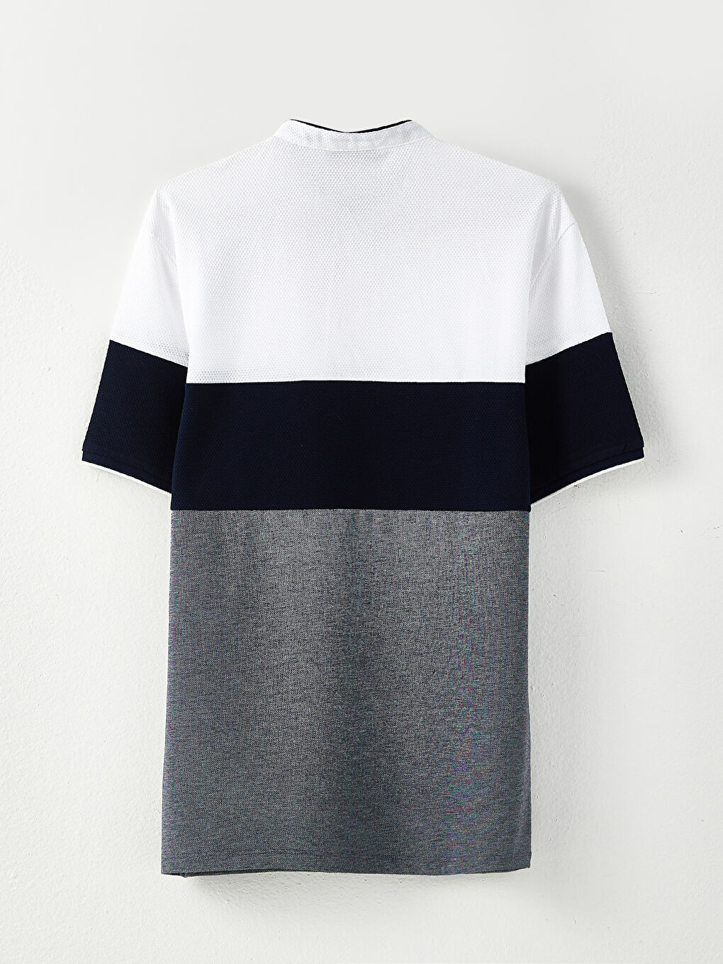 Grandad Collar Short Sleeve Color Block Men's T-Shirt-6