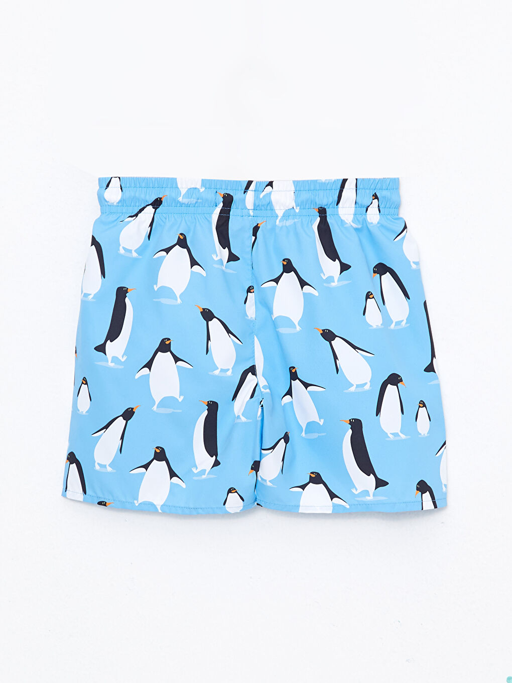Mavi Beli Lastikli Baskılı Erkek Çocuk Deniz Şortu-1