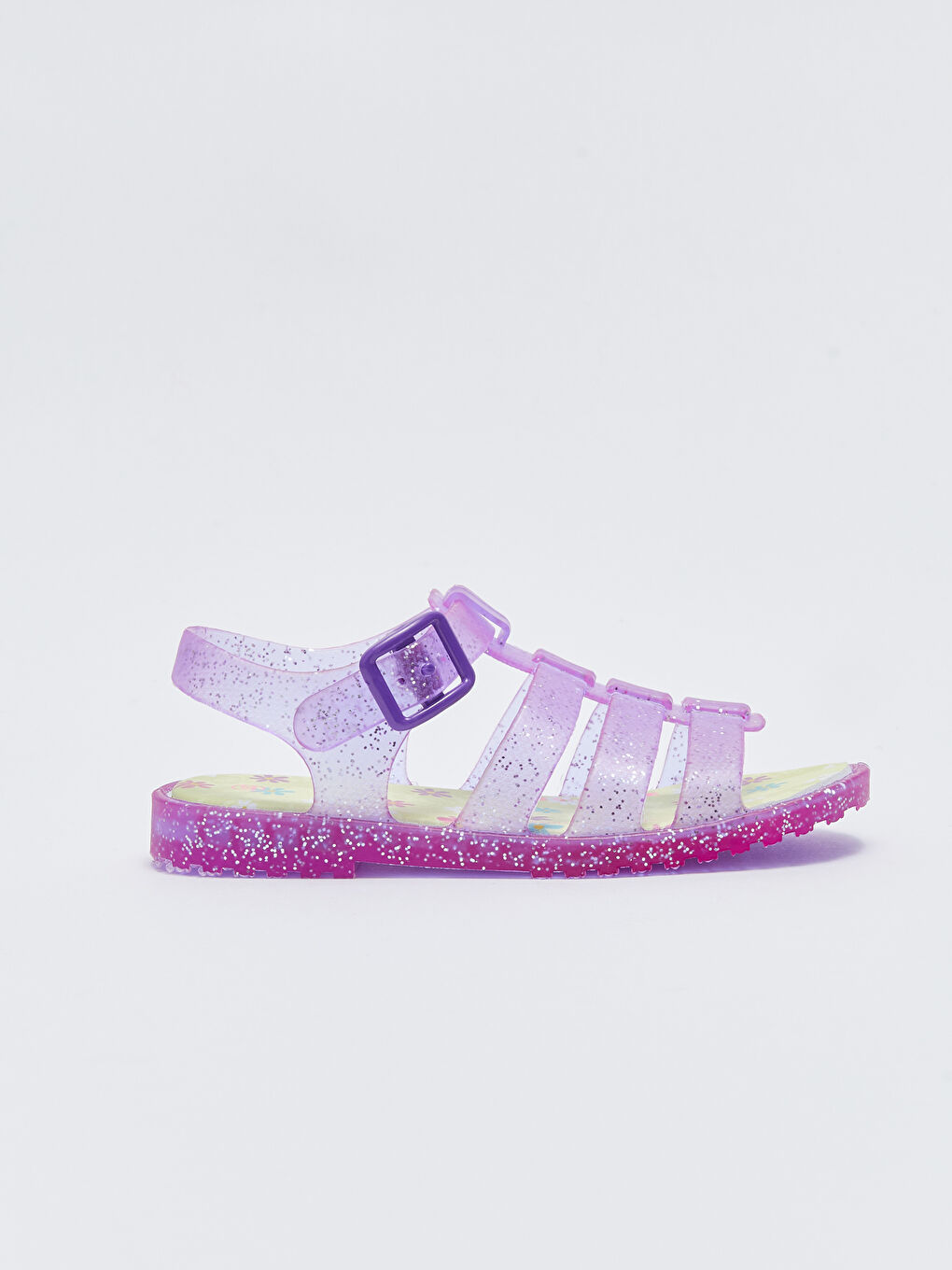 Sandales pour Filles à Bride Transparente avec Détail de Boucle-1