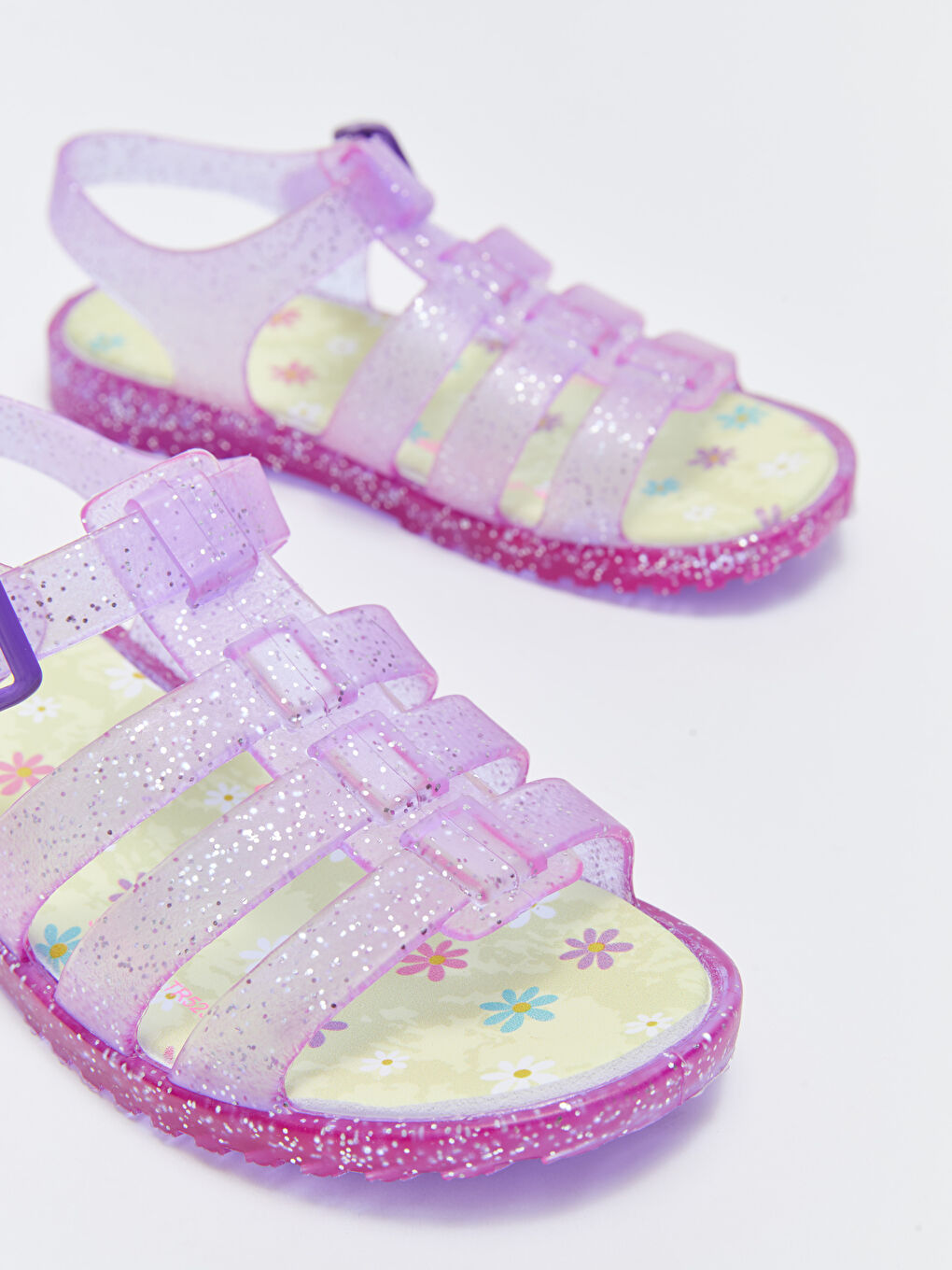 Sandales pour Filles à Bride Transparente avec Détail de Boucle-2