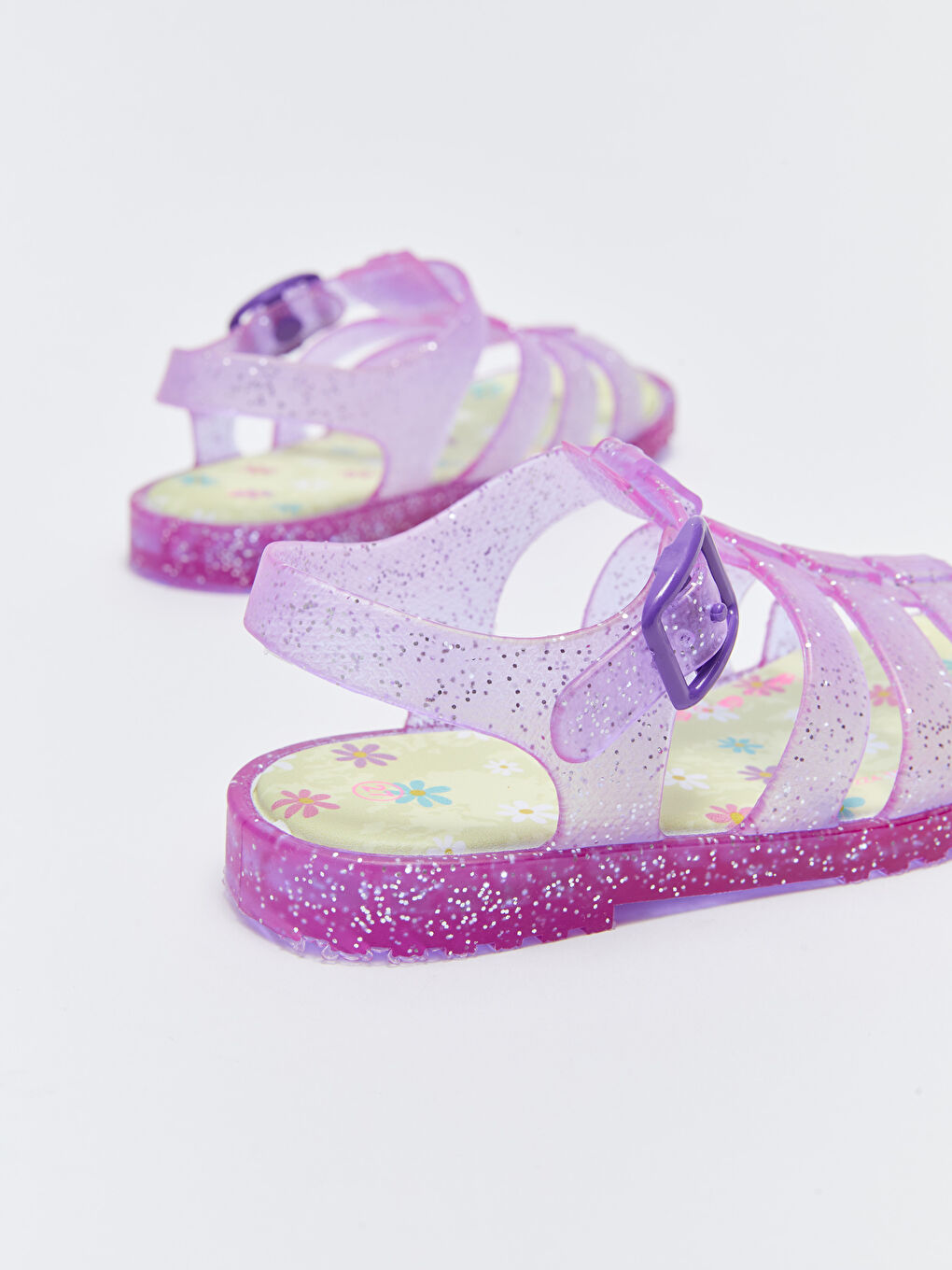 Sandales pour Filles à Bride Transparente avec Détail de Boucle-4