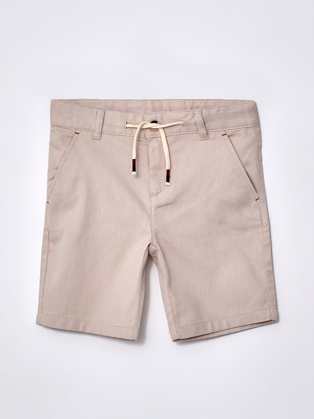 Bej Beli Lastikli Basic Erkek Çocuk Şort-4