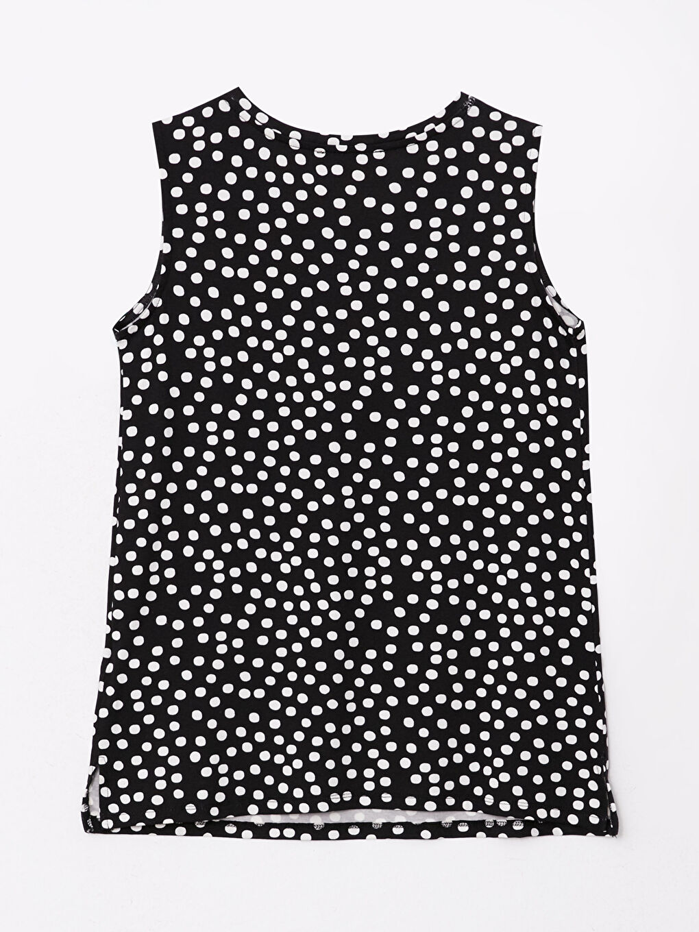 Siyah Bisiklet Yaka Puantiyeli Kadın Atlet-6