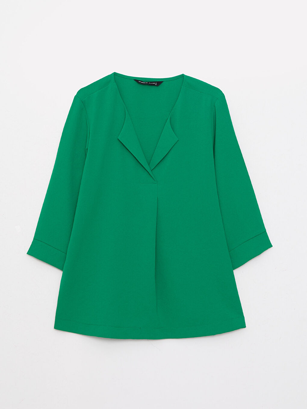 Women's Notch Neck Plain Blouse-5