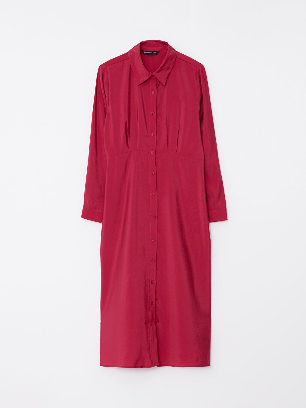 قميص فستان بسيط بكم طويل نساء-5