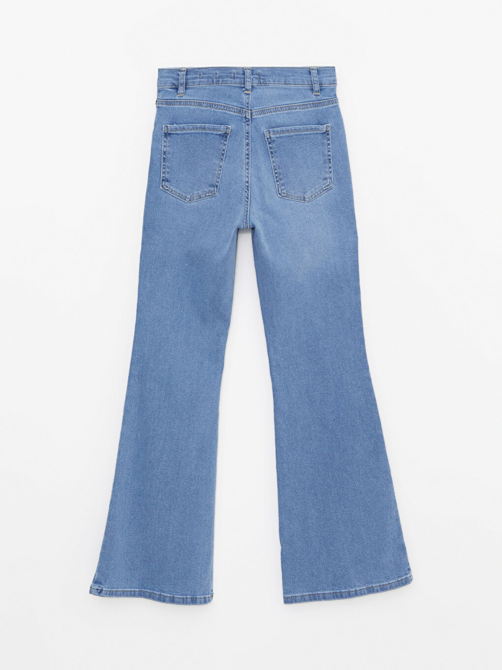 İndigo Yüksek Bel Mars Flare Kadın Jean Pantolon-6