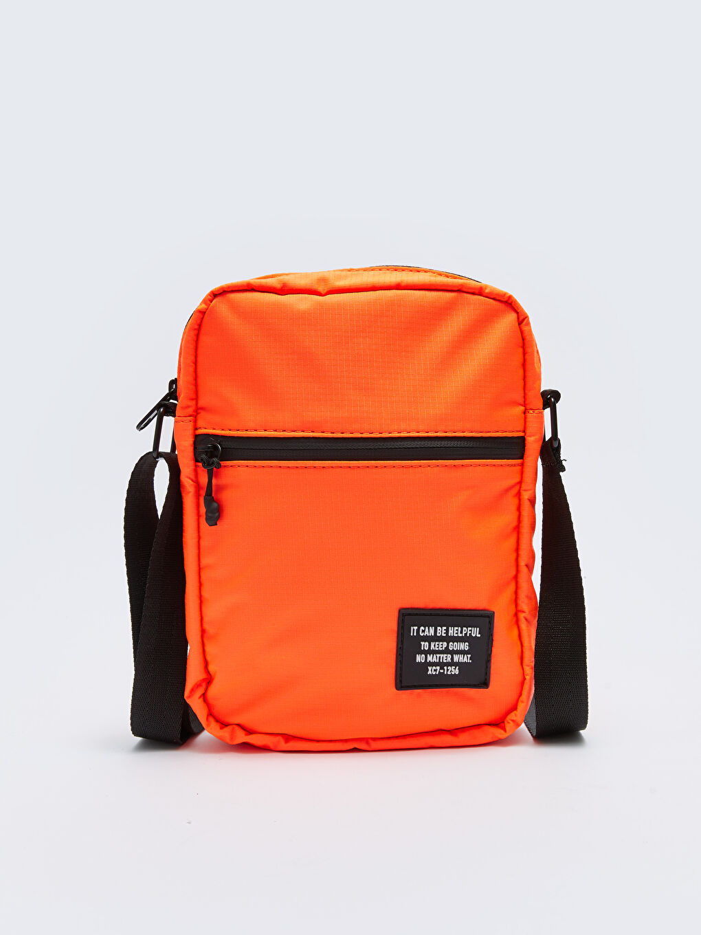 Turuncu Etiket Baskılı Erkek Omuz Çantası-3