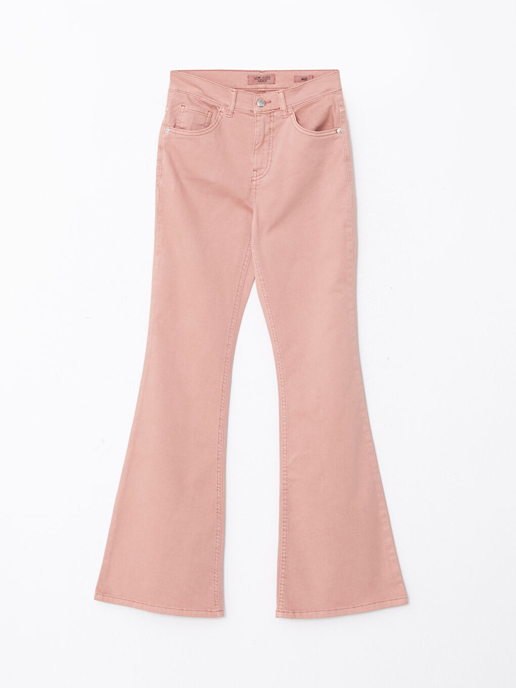 LCW Jeans Açık Pembe Yüksek Bel Mars Flare Kadın Jean Pantolon - 5