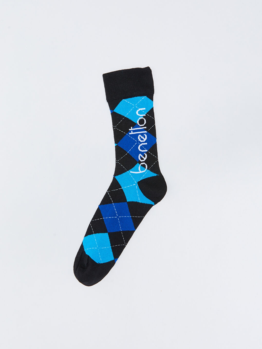 Siyah Yazı Baskılı Erkek Soket Çorap-1