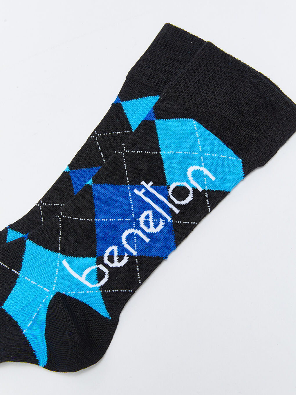 Siyah Yazı Baskılı Erkek Soket Çorap-2