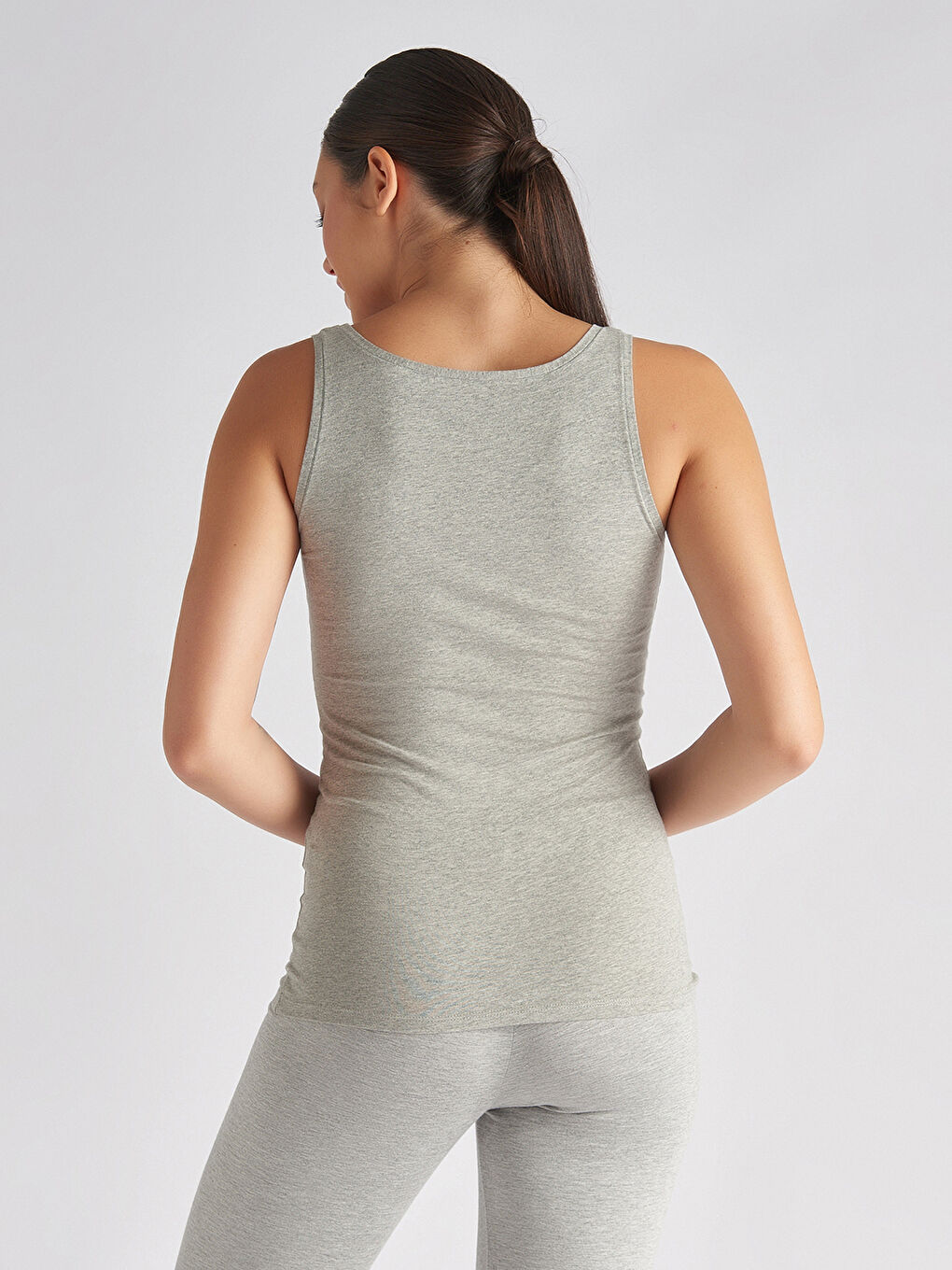 Gri Logo Baskılı Kadın Atlet-2