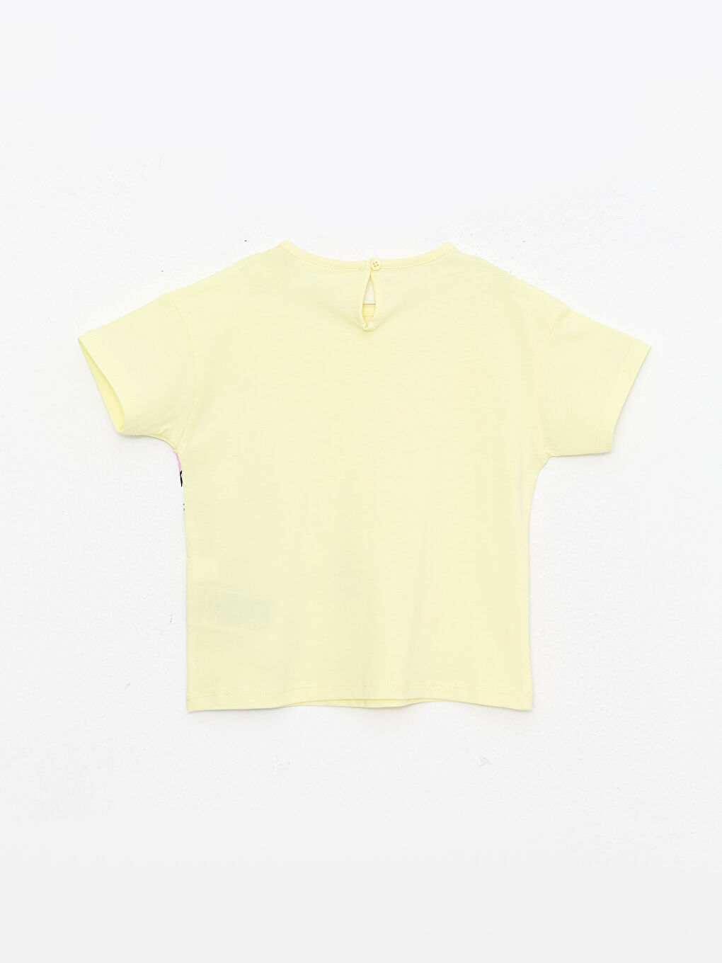 Ekru Bisiklet Yaka Kısa Kollu Daisy Duck Baskılı Kız Bebek Tişört-1