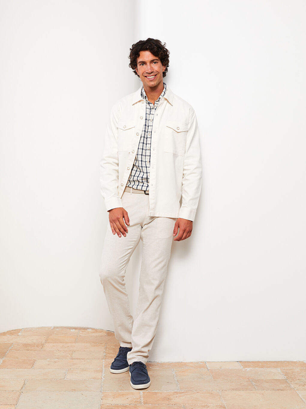 SOUTHBLUE Slim Fit Linen Men's Trousers -S2NL40Z8-FHL