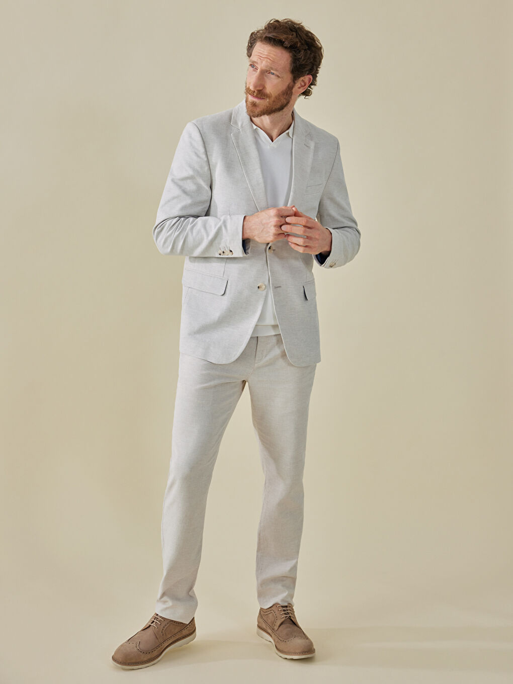 SOUTHBLUE Slim Fit Linen Men's Trousers -S2NL40Z8-FHL