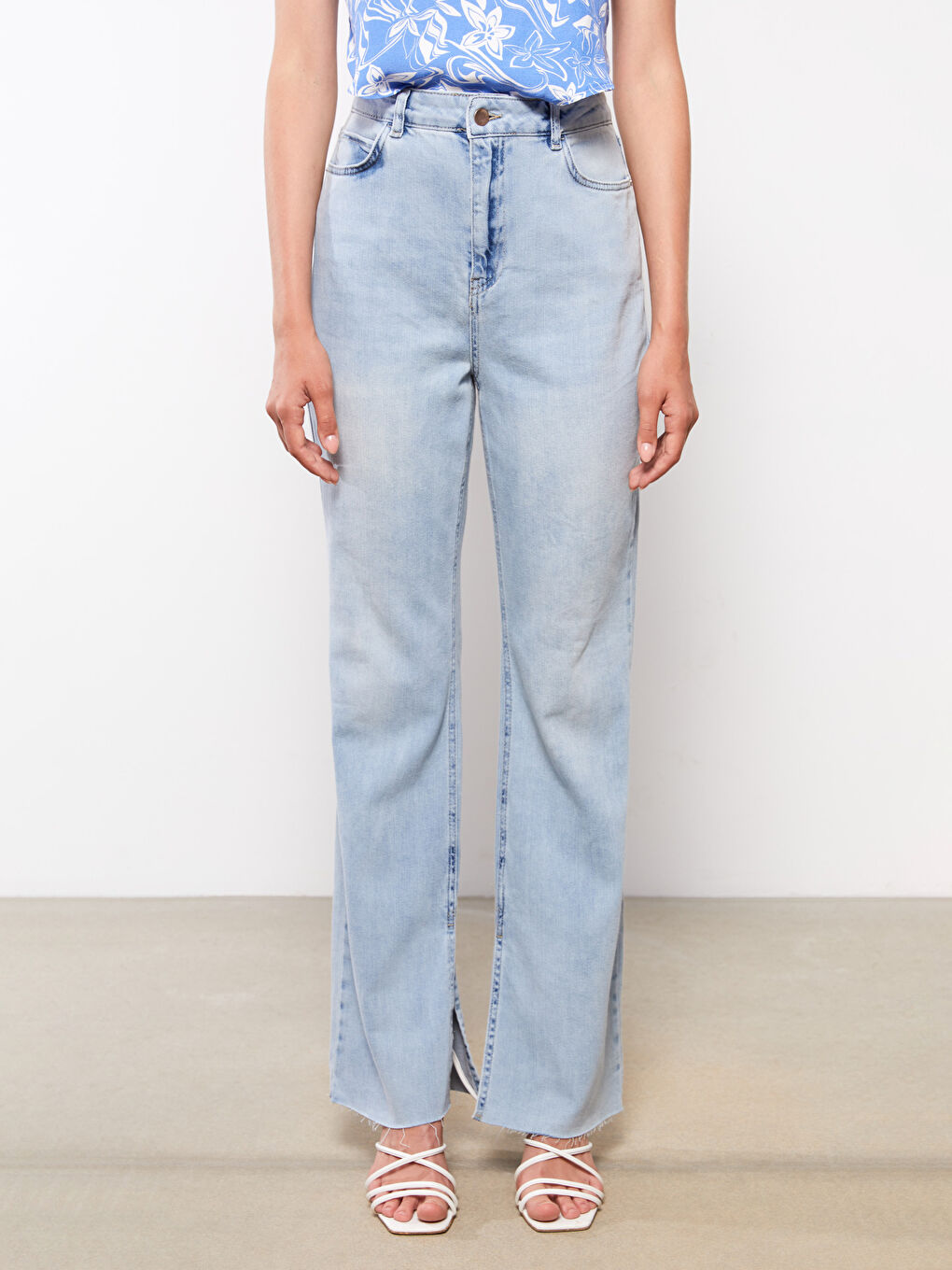 İndigo Wideleg Kadın Jean Pantolon-3