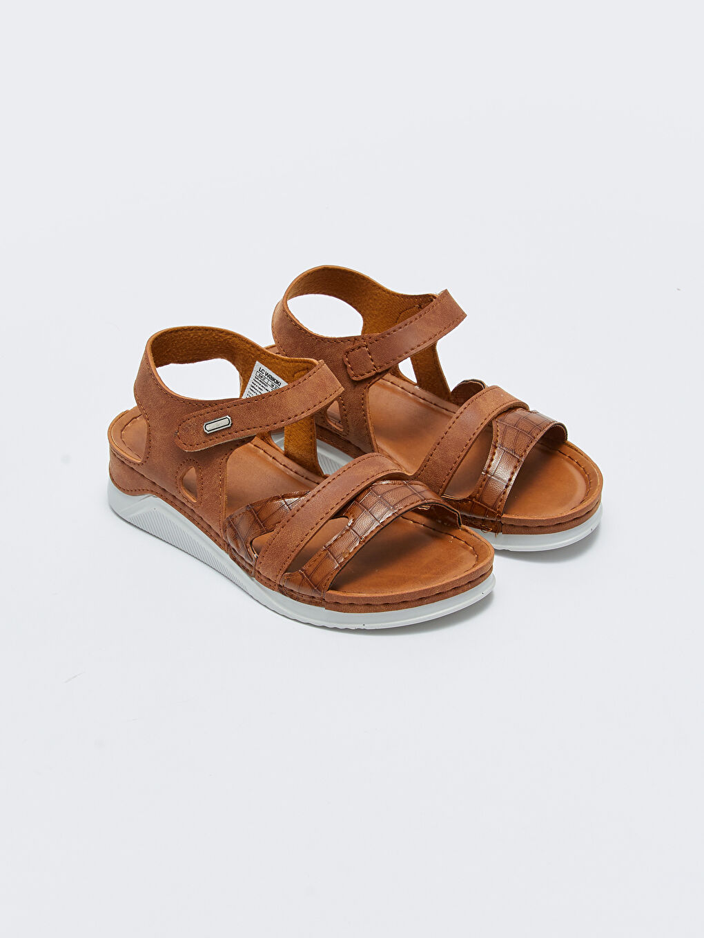 Kahverengi Çift Bantlı Kadın Sandalet