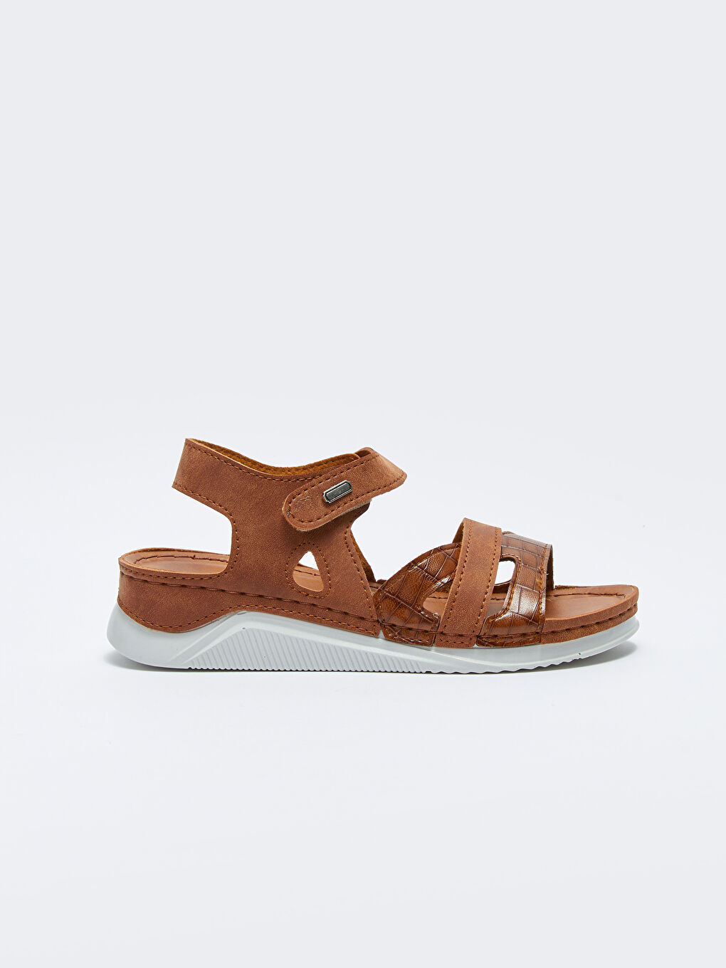 Kahverengi Çift Bantlı Kadın Sandalet-1