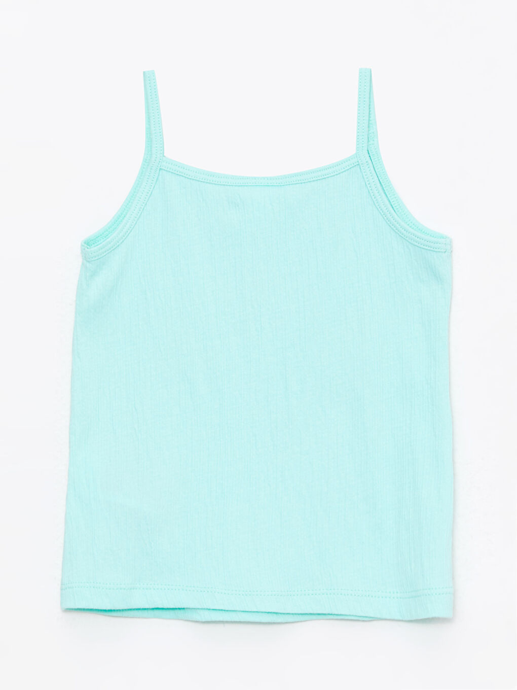 Yeşil Kare Yaka Askılı Baskılı Kız Bebek Atlet-1