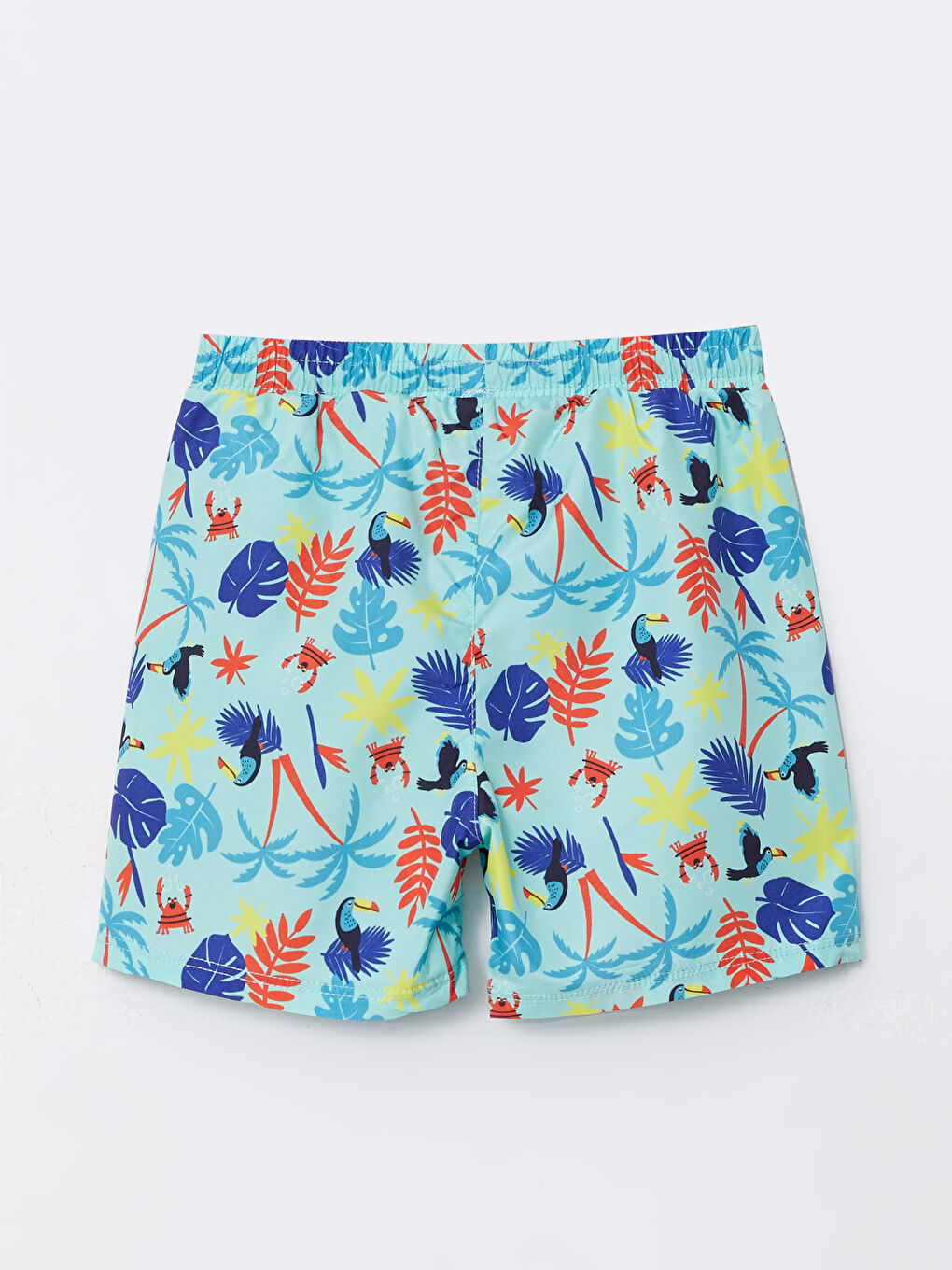 Mavi Beli Lastikli Baskılı Erkek Bebek Deniz Şortu-1