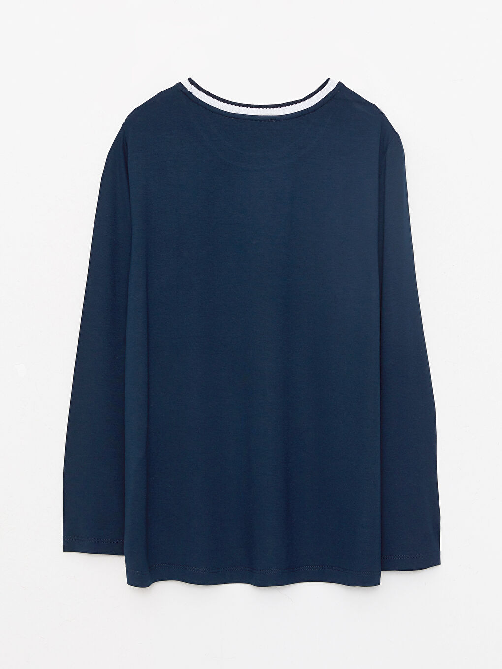 تيشيرت نسائي بأكمام طويلة وياقة دائرية مطبوع-6