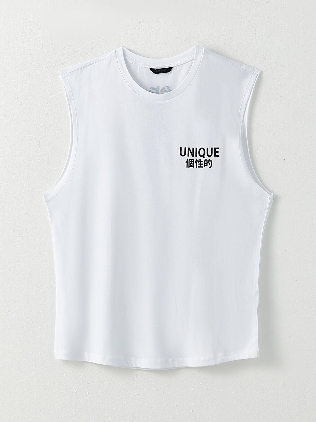 Crew Neck Printed Combed Cotton Men's Sleeveless T-Shirt -S2NM08Z8-Q6K