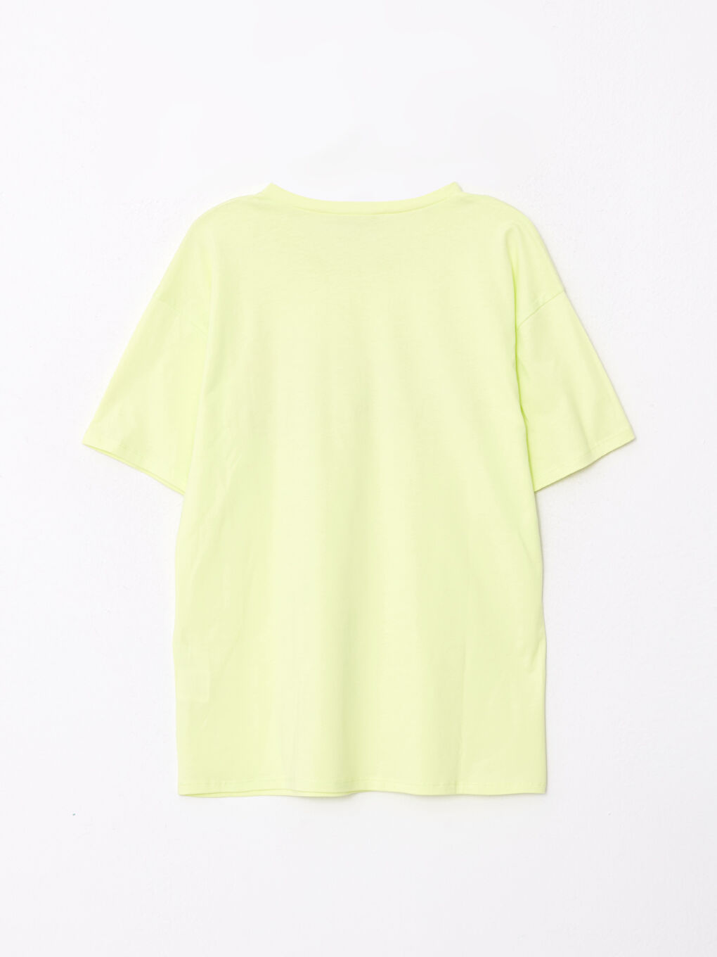 Yeşil Bisiklet Yaka Baskılı Kısa Kollu Pamuklu Kadın Tişört-6