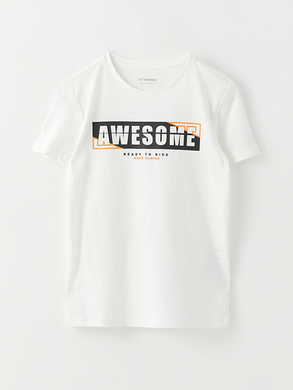 Crew Neck Printed Short Sleeve Cotton Boy T-shirt