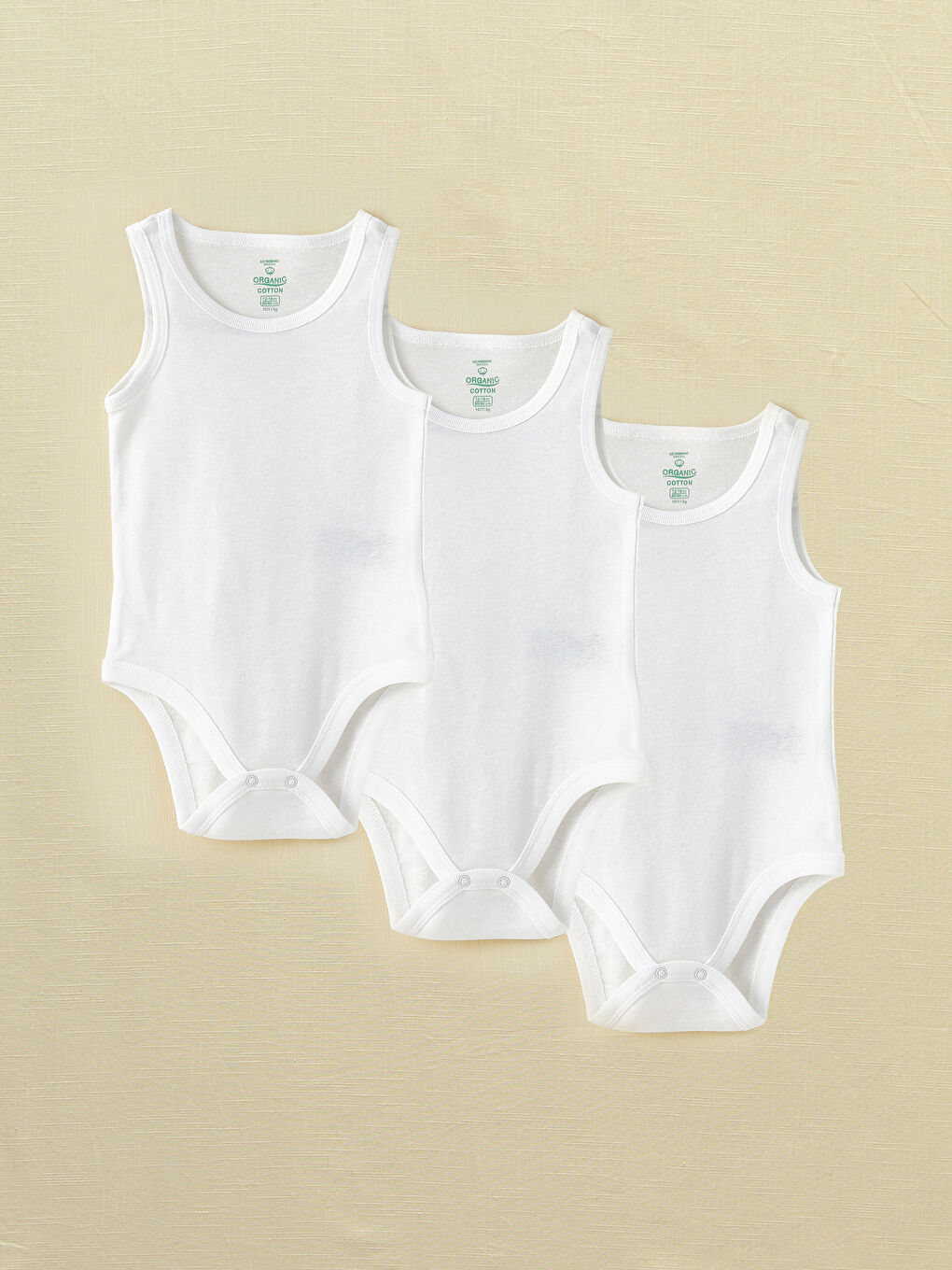 Crew Neck Basic Baby Girl Snap-On Bodysuit 3-Piece