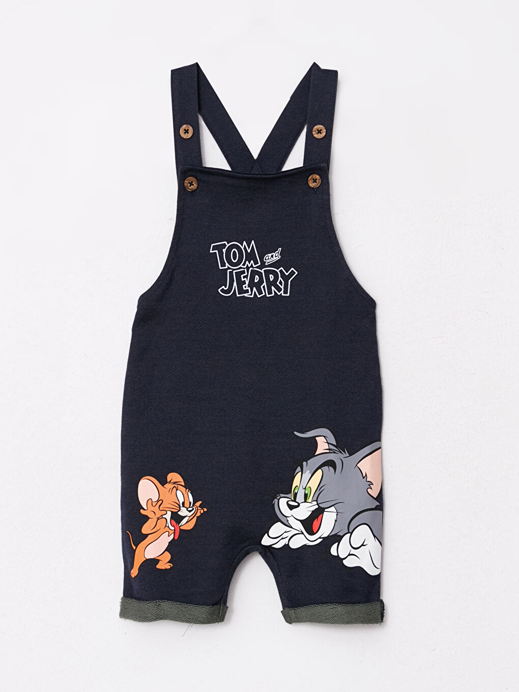 Salopette pour Garçons Bébé Imprimée Tom et Jerry à Col Carré