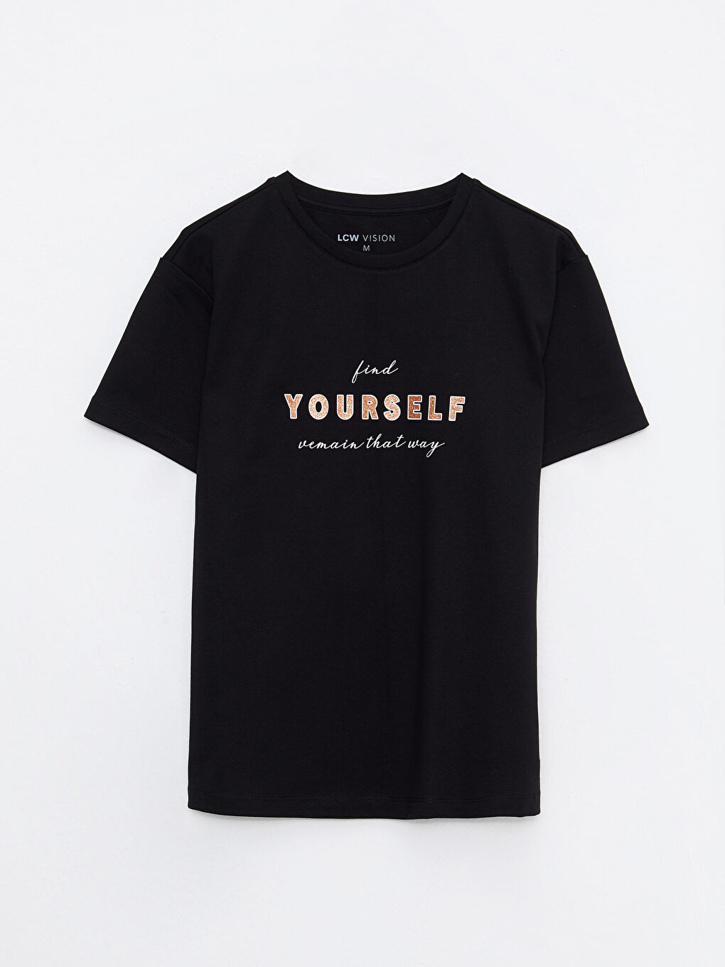 Crew Neck Printed Short Sleeve Cotton Women's T-shirt-4