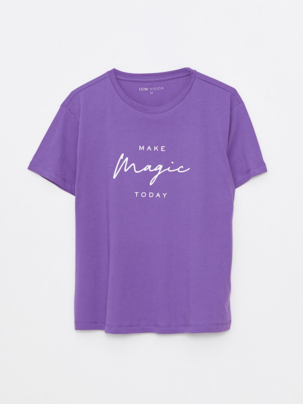 Crew Neck Printed Short Sleeve Cotton Women's T-shirt-5