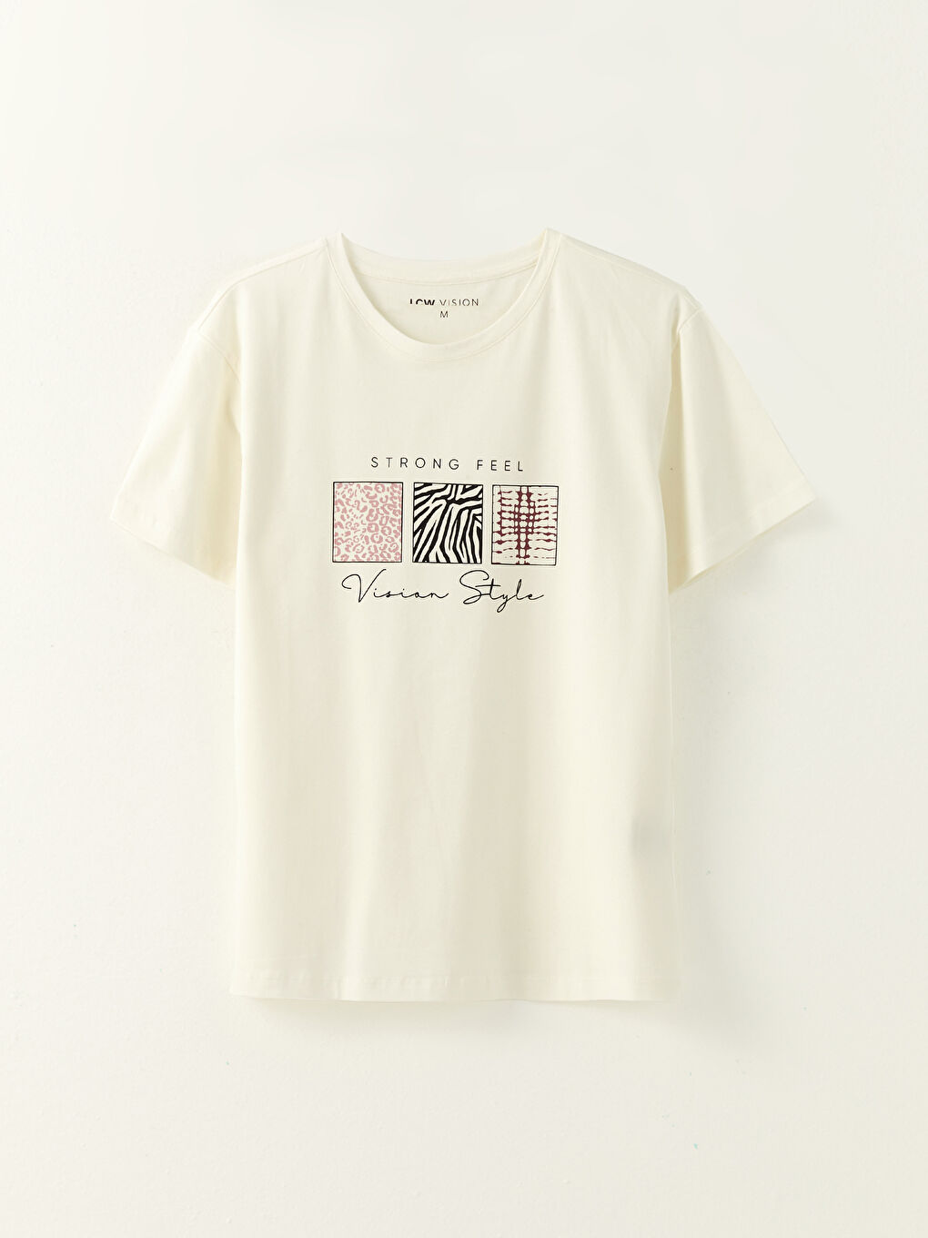 Crew Neck Printed Short Sleeve Cotton Women's T-shirt-5