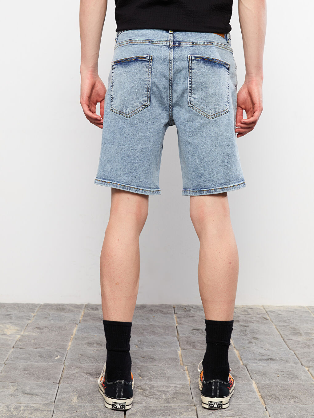 Mavi Standart Kalıp Erkek Jean Şort-3