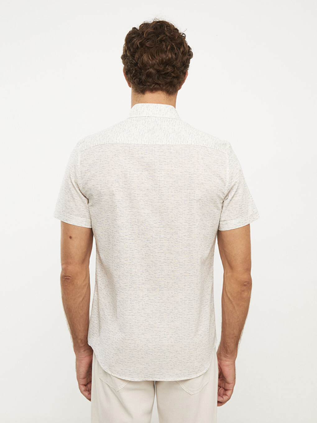 Slim Fit Short Sleeve Oxford Men Shirt-3