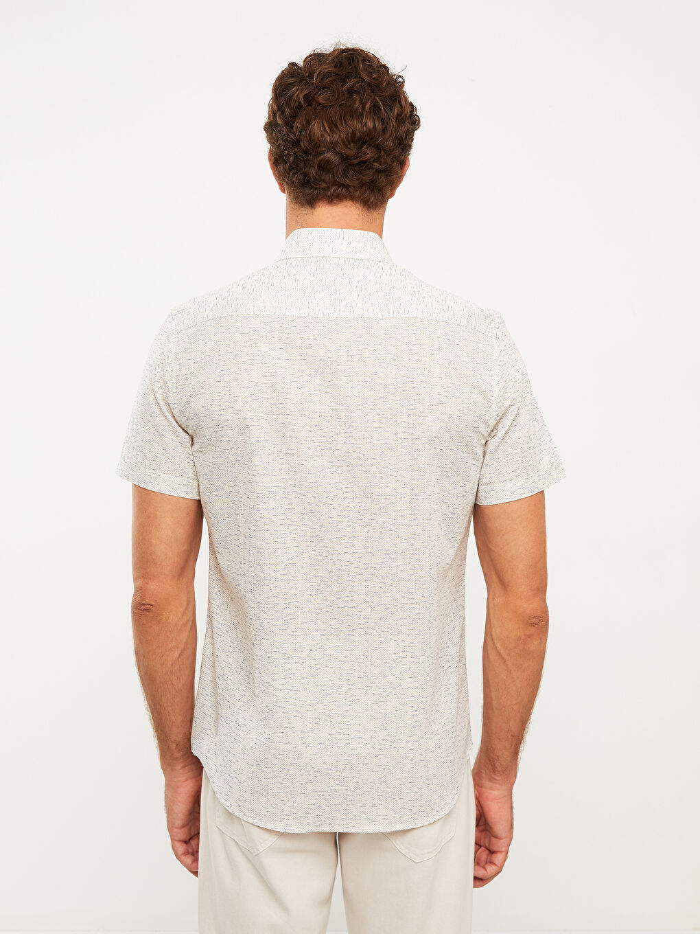 Slim Fit Short Sleeve Oxford Men Shirt-4