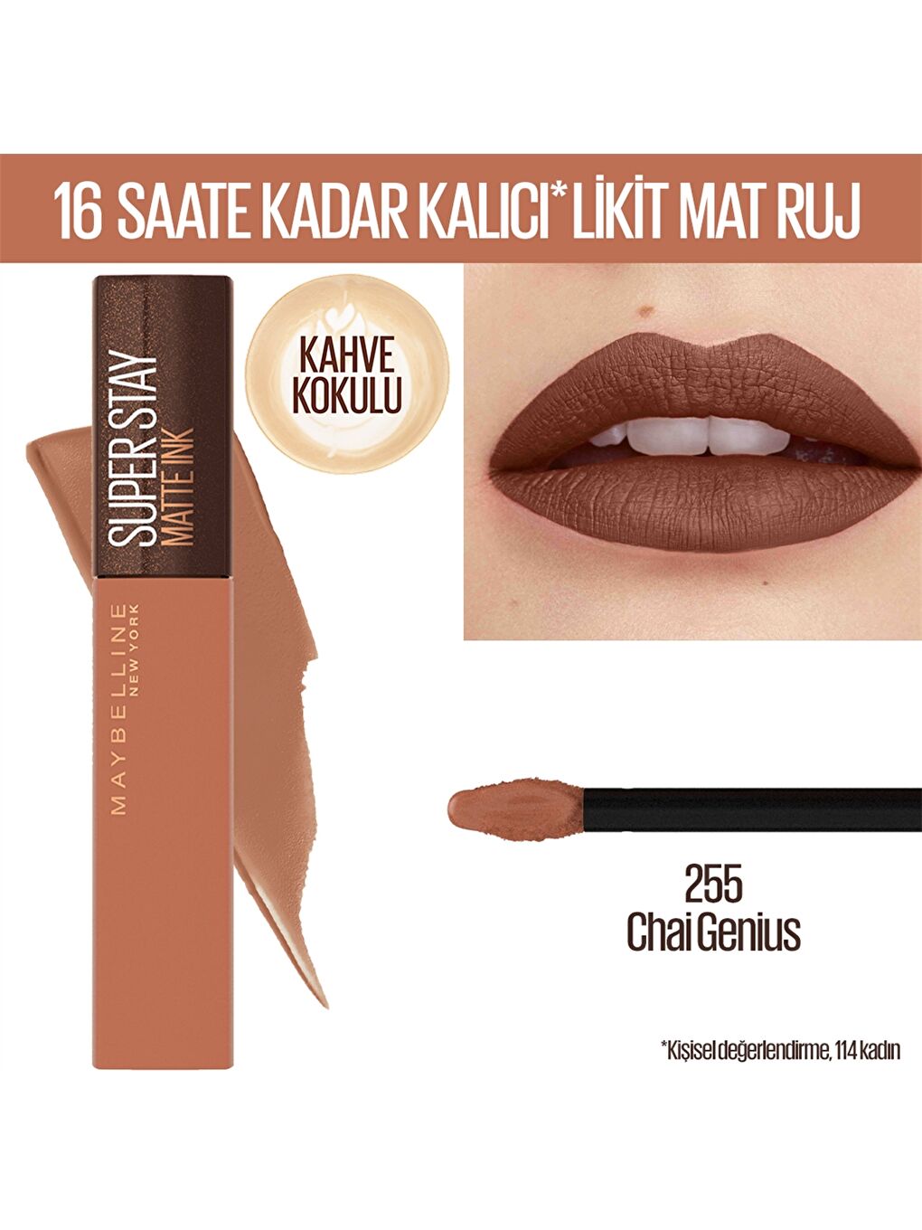 Super Stay Matte Ink Likit Mat Ruj - 255 Chai Genius-8