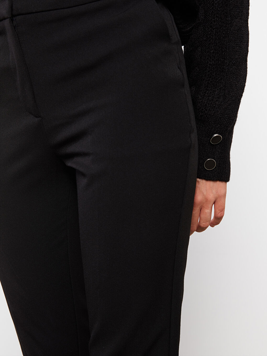 Women's Standard Fit Plain Trousers-2