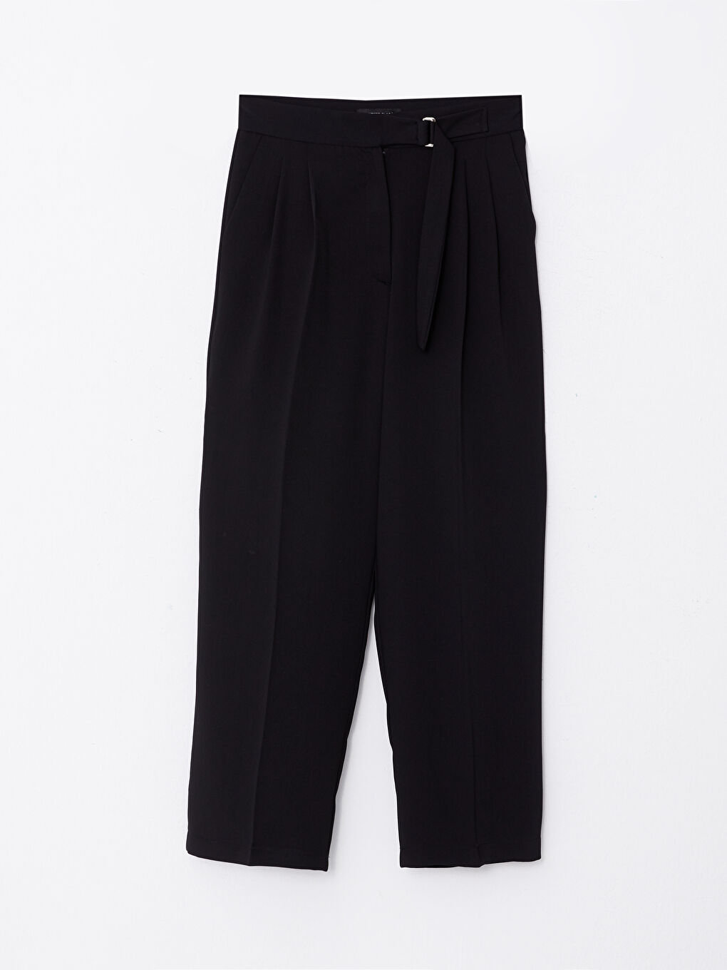 Siyah Kadın Rahat Kalıp Düz Pantolon-6