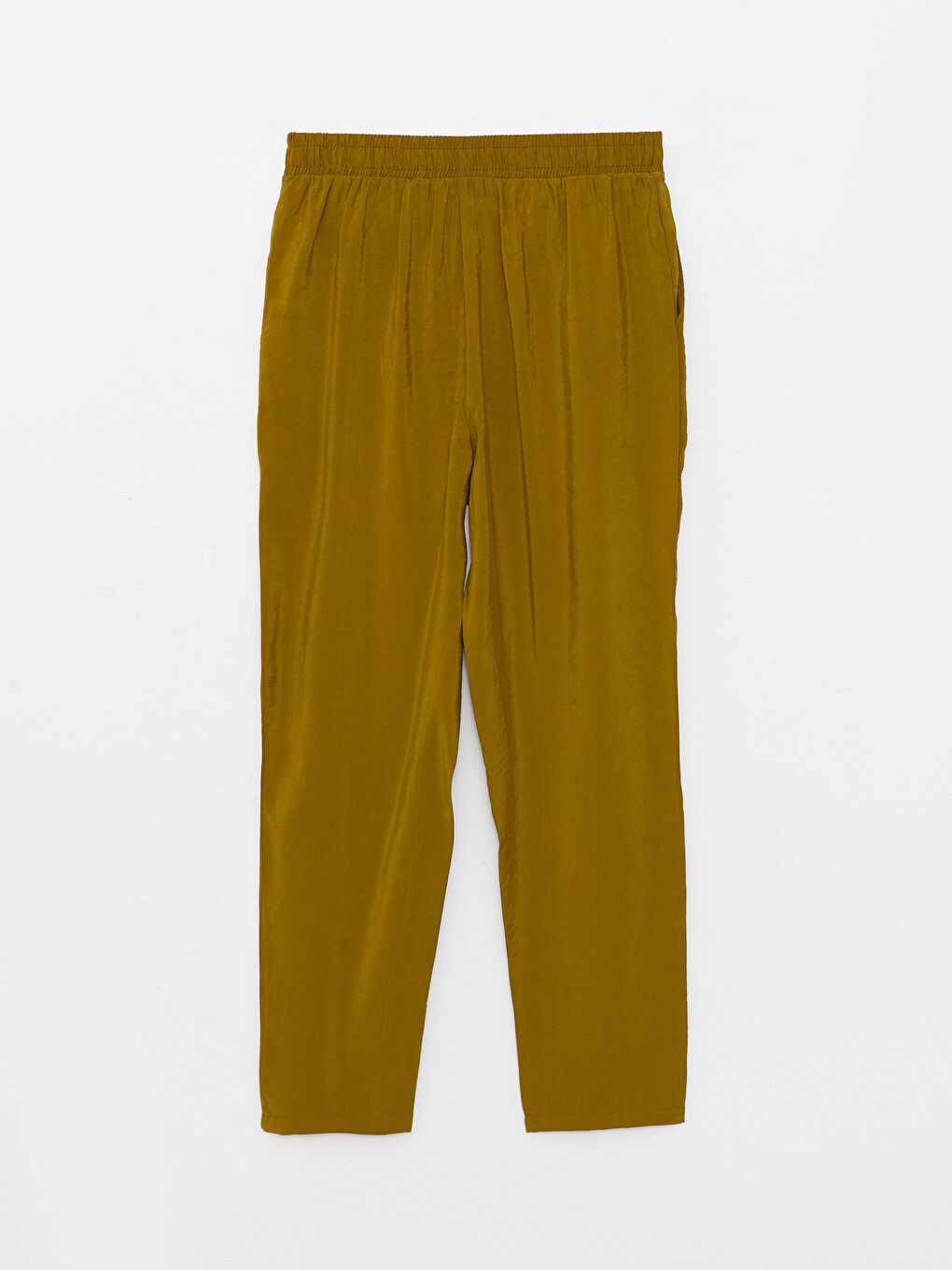 Women's Elastic Waist Plain Trousers-6