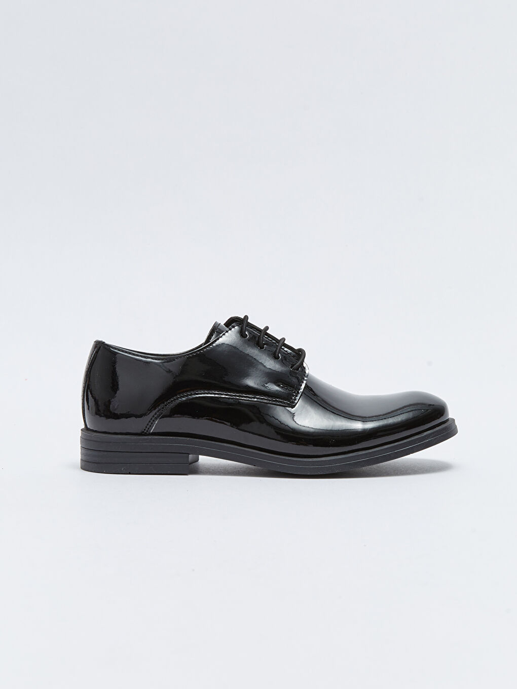 Siyah Bağcıklı Erkek Çocuk Rugan Klasik Ayakkabı-1