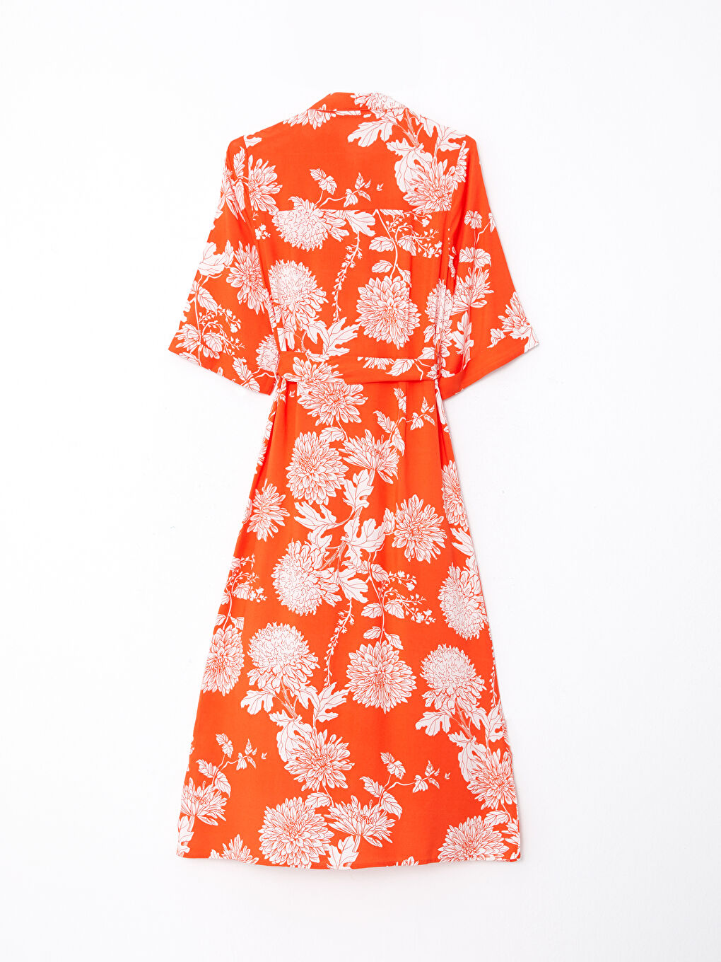 Patterned Viscose Women Shirt Dress -S2NP89Z8-LSR