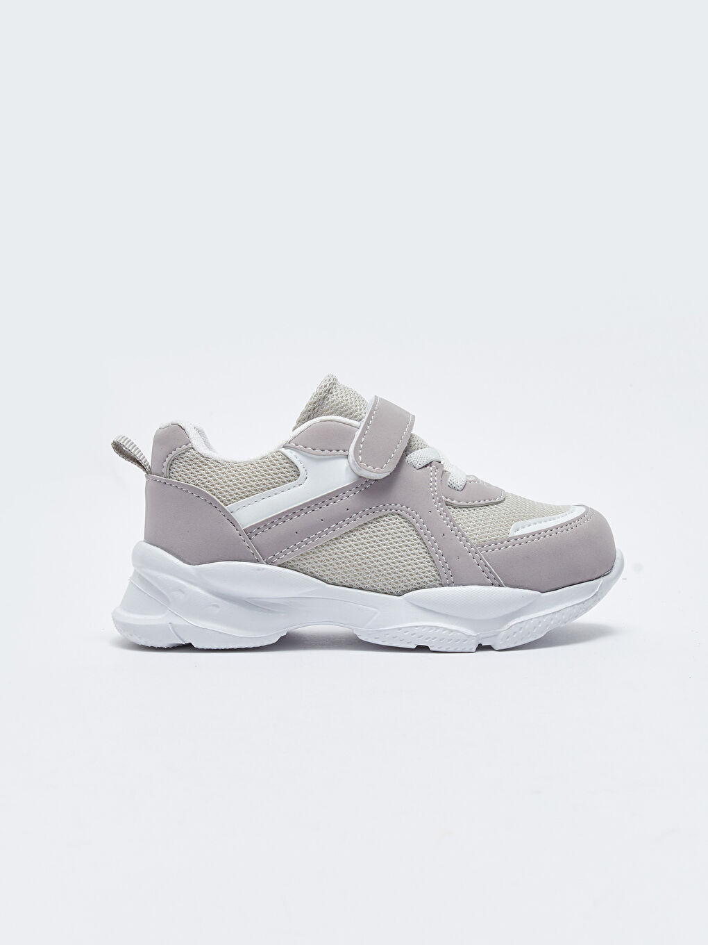 Gri Bağcık ve Cırt Cırtlı Erkek Bebek Spor Ayakkabı-1