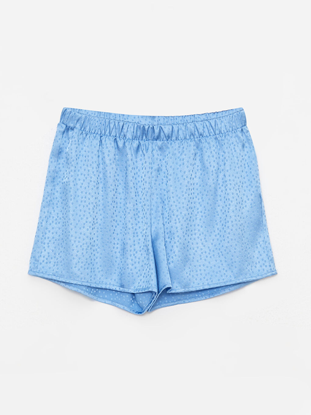 Mavi Gömlek Yaka Desenli Kısa Kollu Kadın Pijama Takım-7